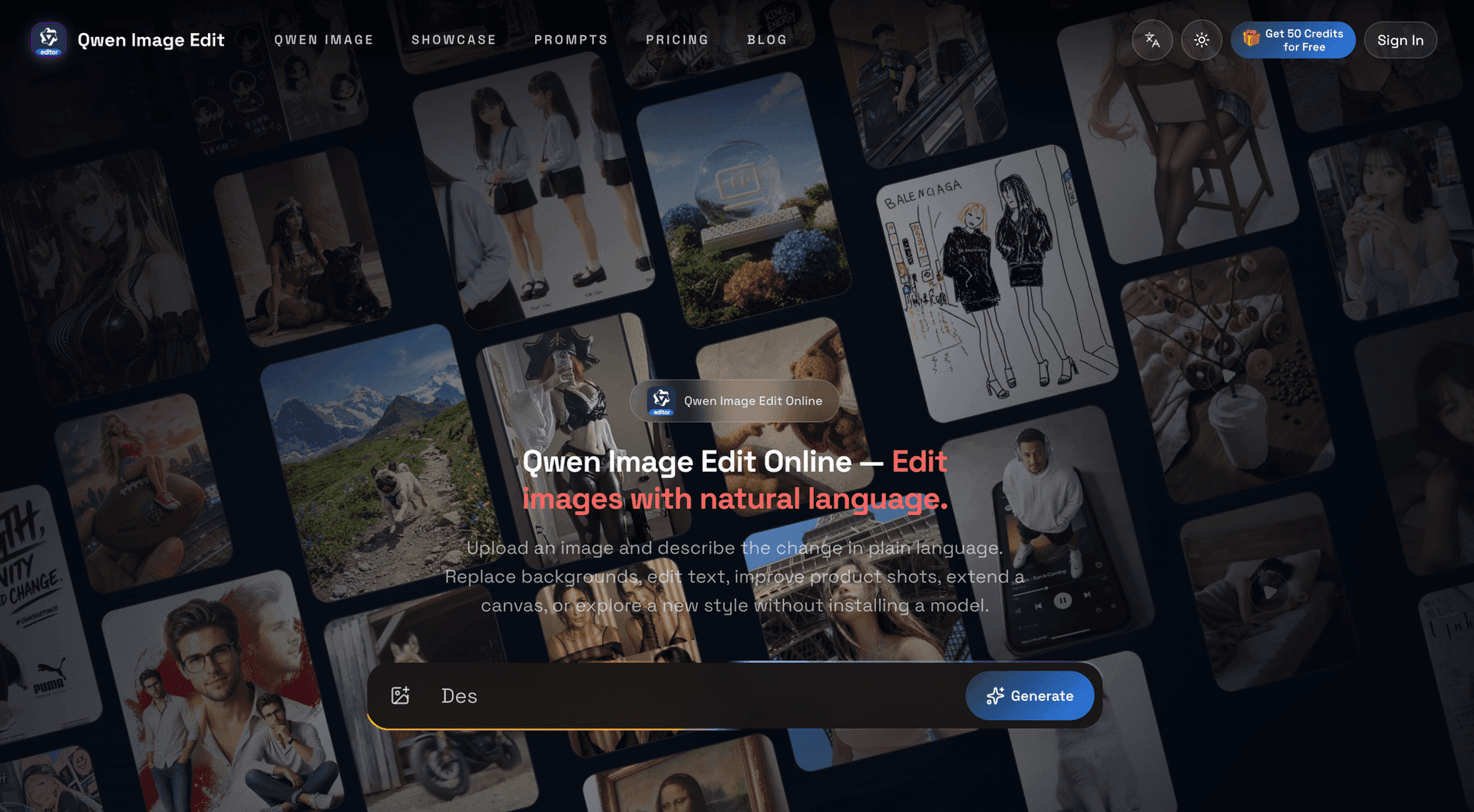 Qwen Image Edit product preview for startup listing on Aura++