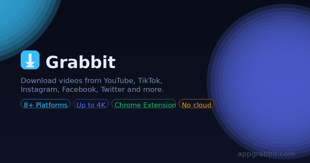 Grabbit Video Downloader product preview for startup listing on Aura++
