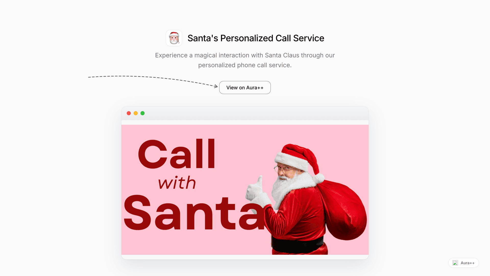 Santa's Personalized Call Service launch story featured image on Aura++