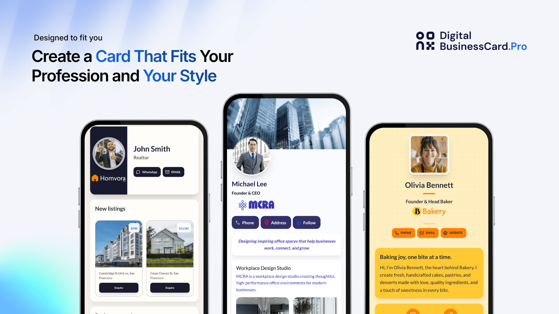 Digital Business Card PRO product preview for startup listing on Aura++