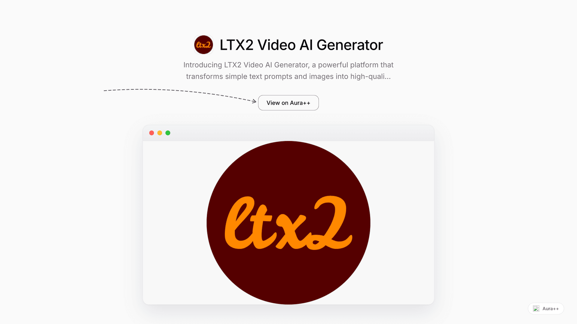 LTX2 Video AI Generator launch story featured image on Aura++