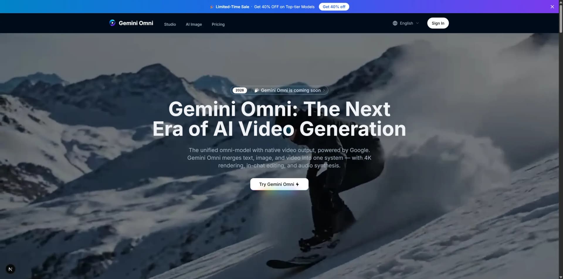 Gemini Omni AI Video Generator product preview for startup listing on Aura++