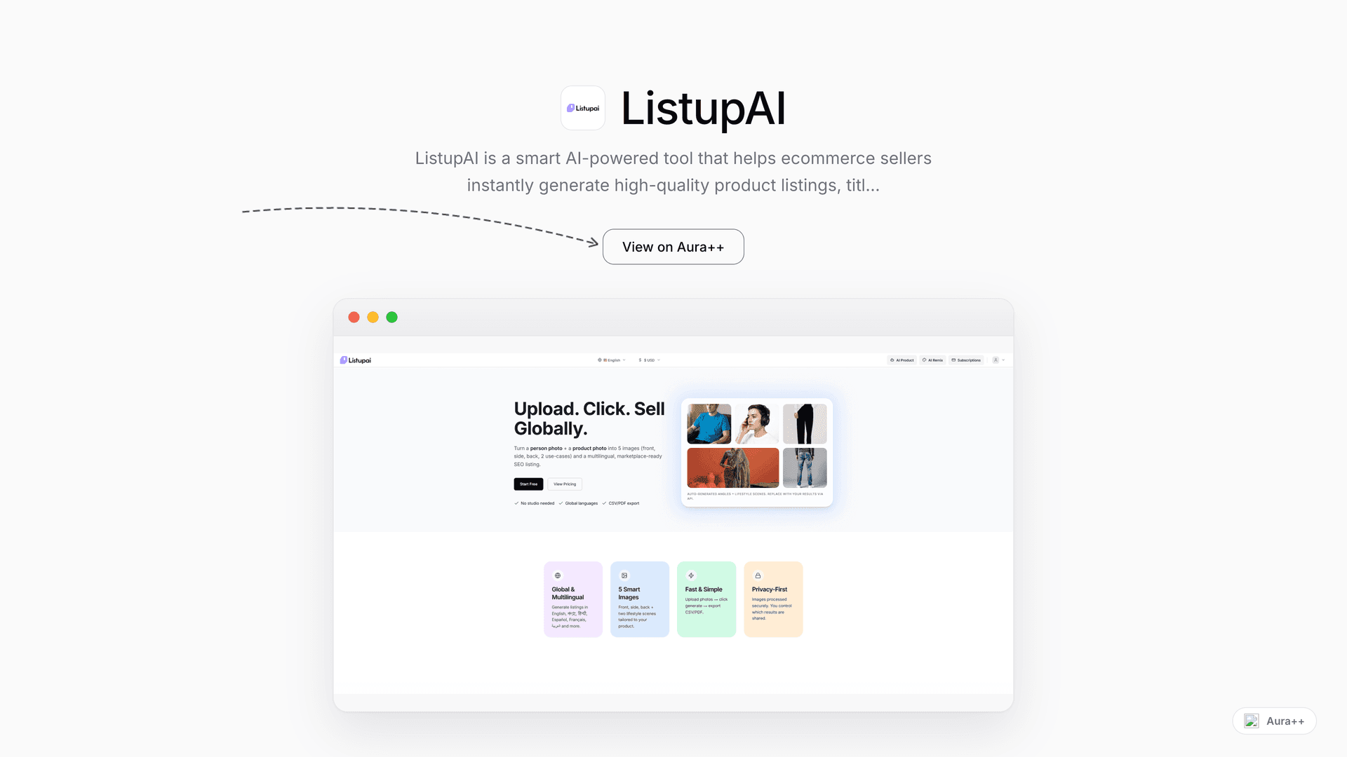 ListupAI launch story featured image on Aura++