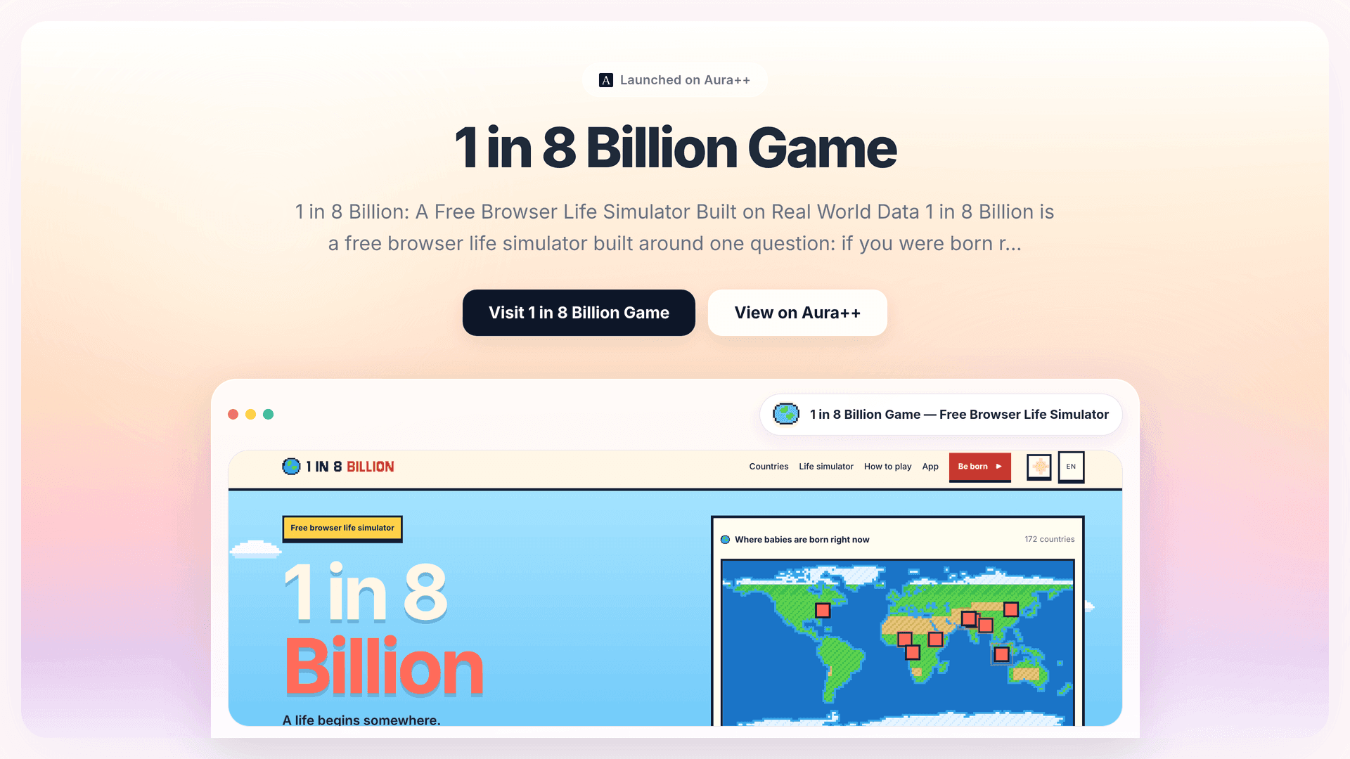 Explore Global Lives with 1 in 8 Billion Life Simulator