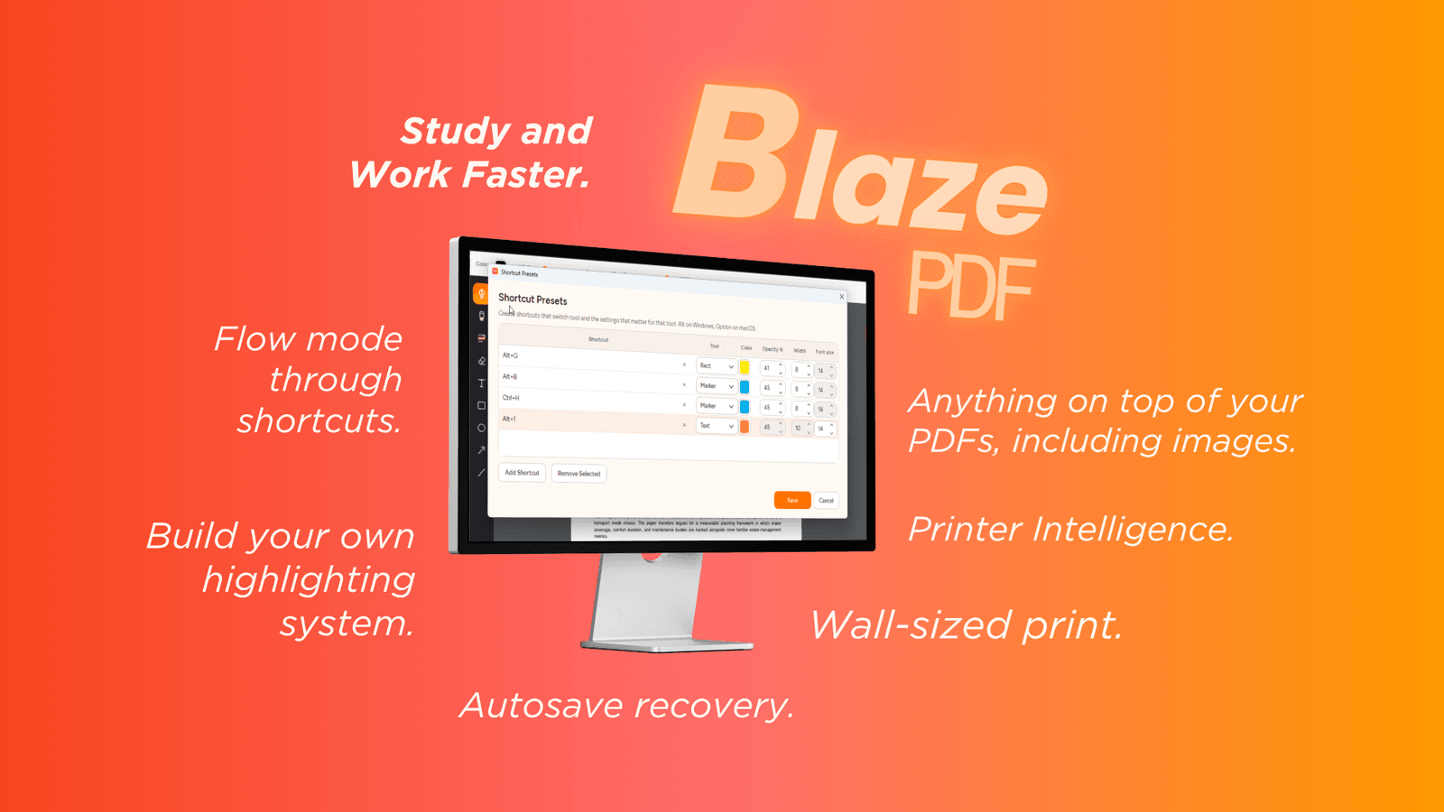 BlazePDF product preview for startup listing on Aura++