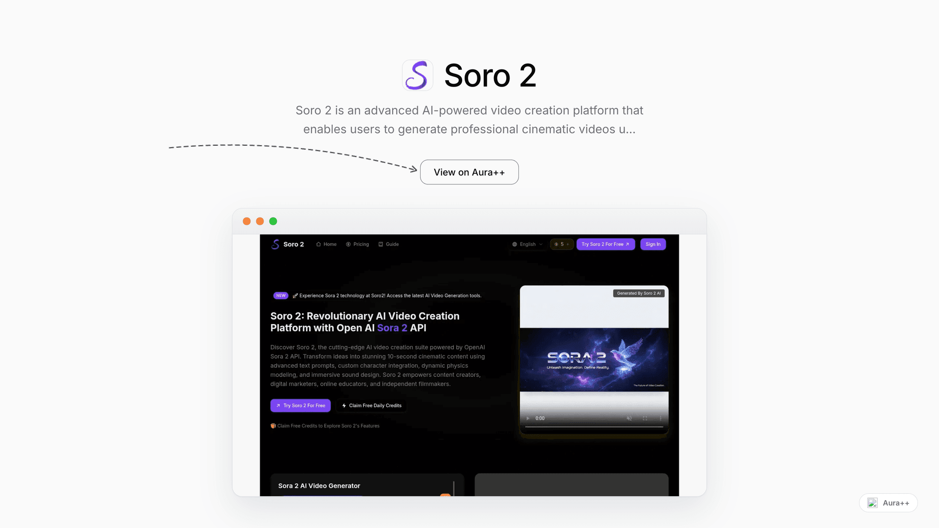 Soro 2 launch story featured image on Aura++
