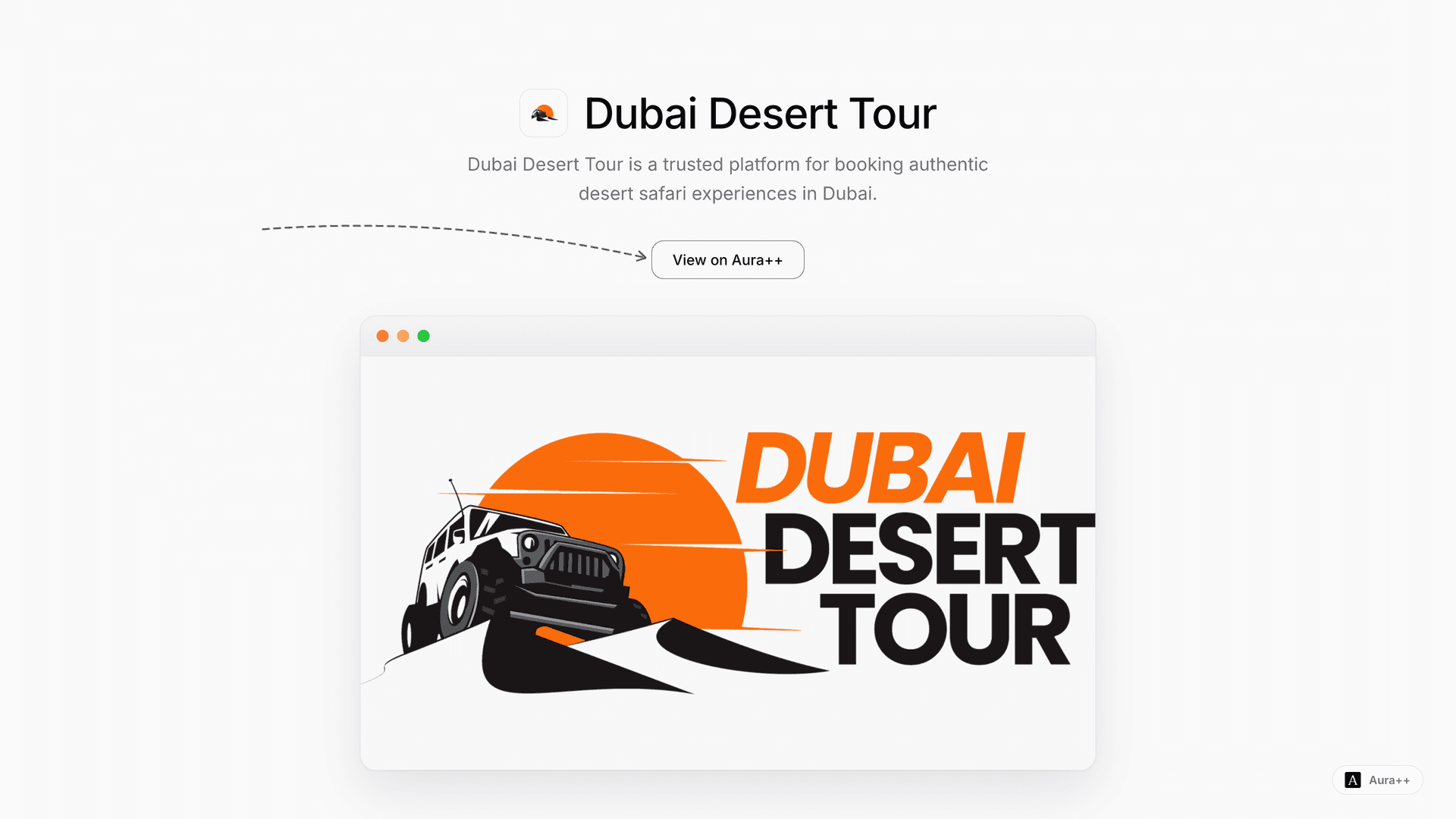 Dubai Desert Tour launch story featured image on Aura++