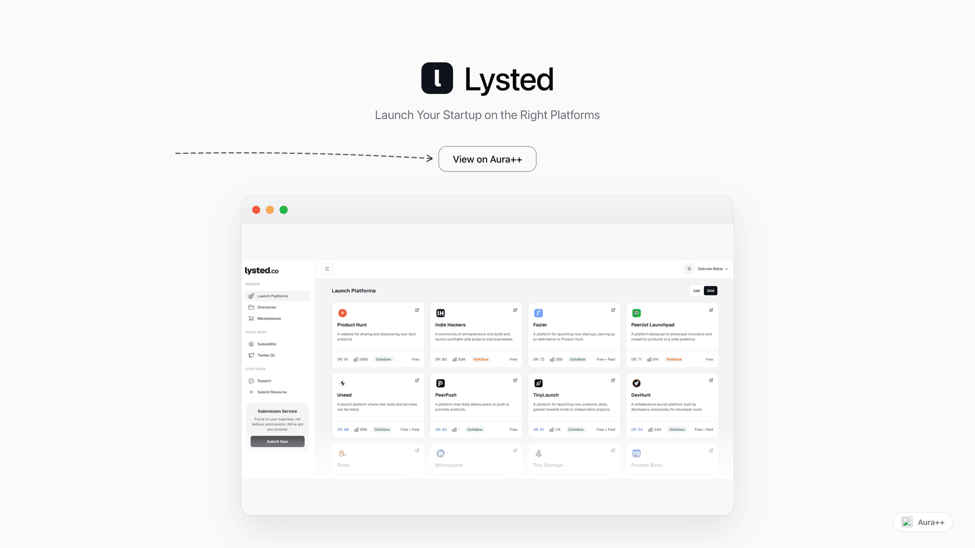 Lysted launch story featured image on Aura++