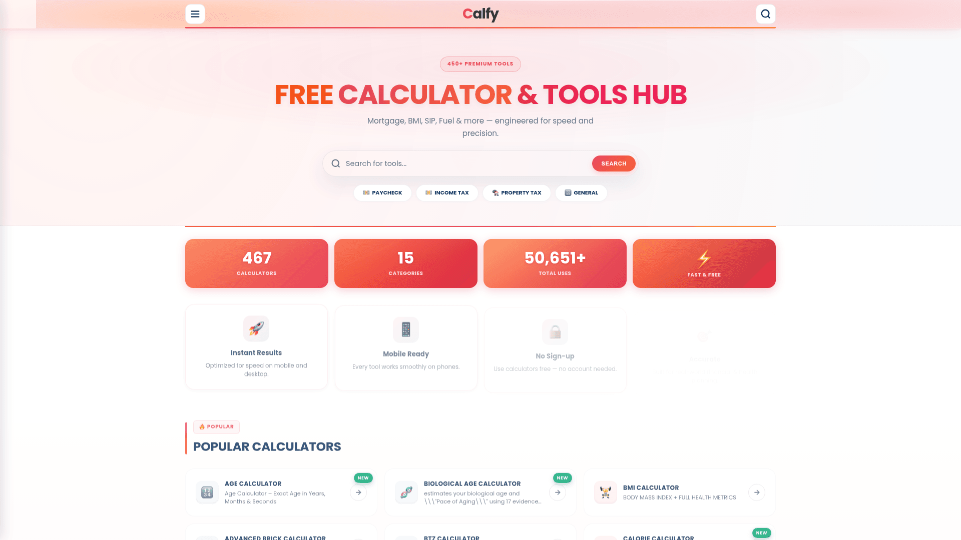 Calfy Online Calculators Hub