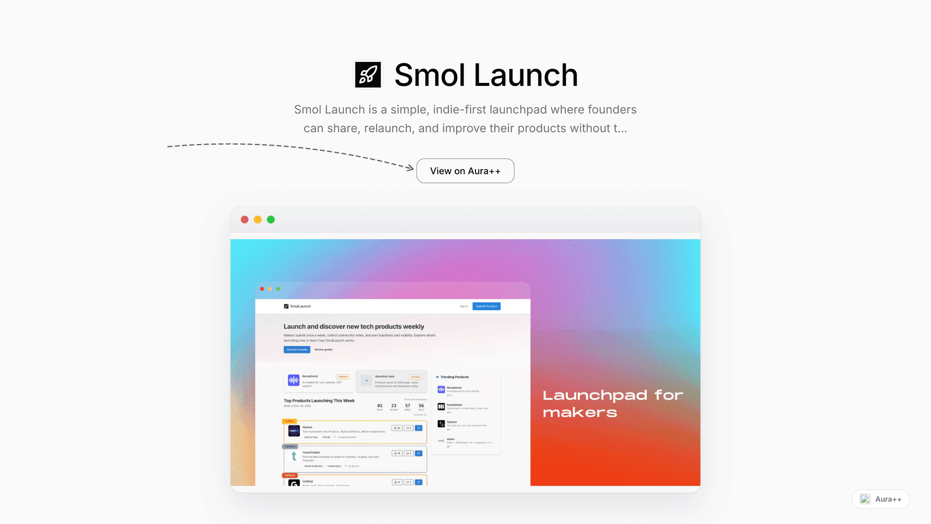 Smol Launch launch featured image on Aura++