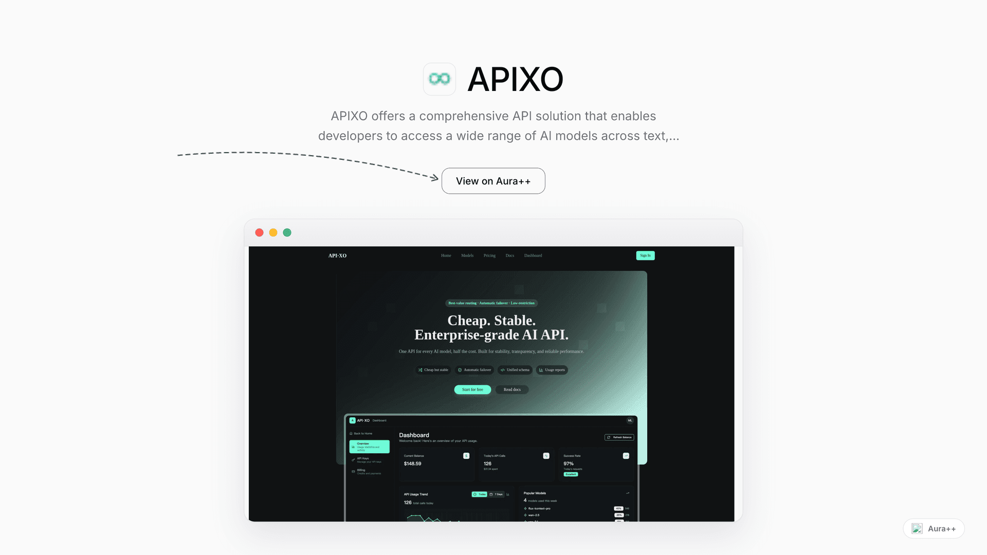 APIXO - AI api platform launch featured image on Aura++