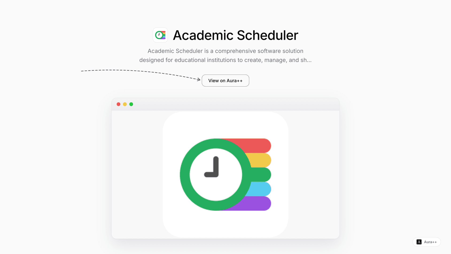 Academic Scheduler launch featured image on Aura++