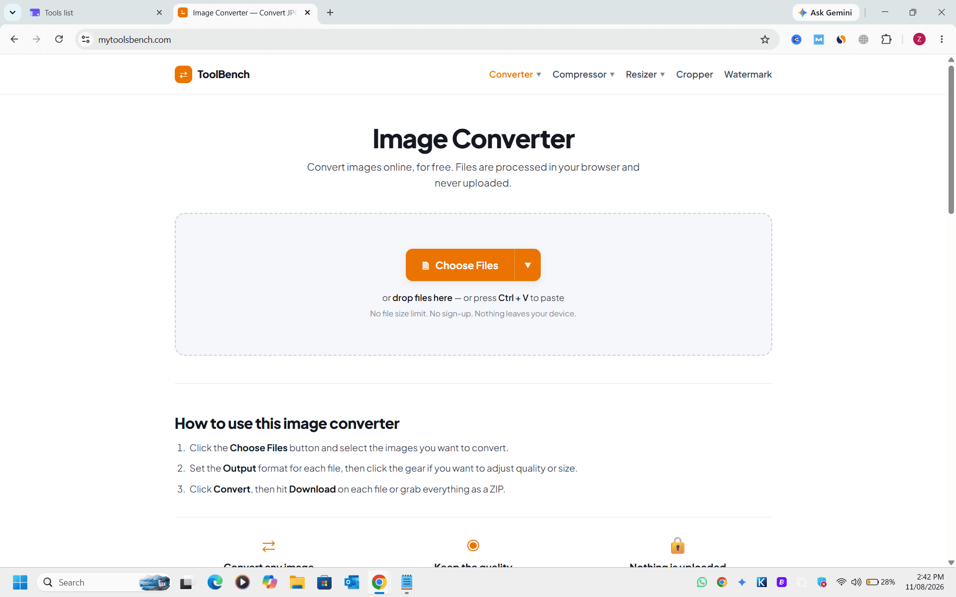 ToolBench product preview for startup listing on Aura++
