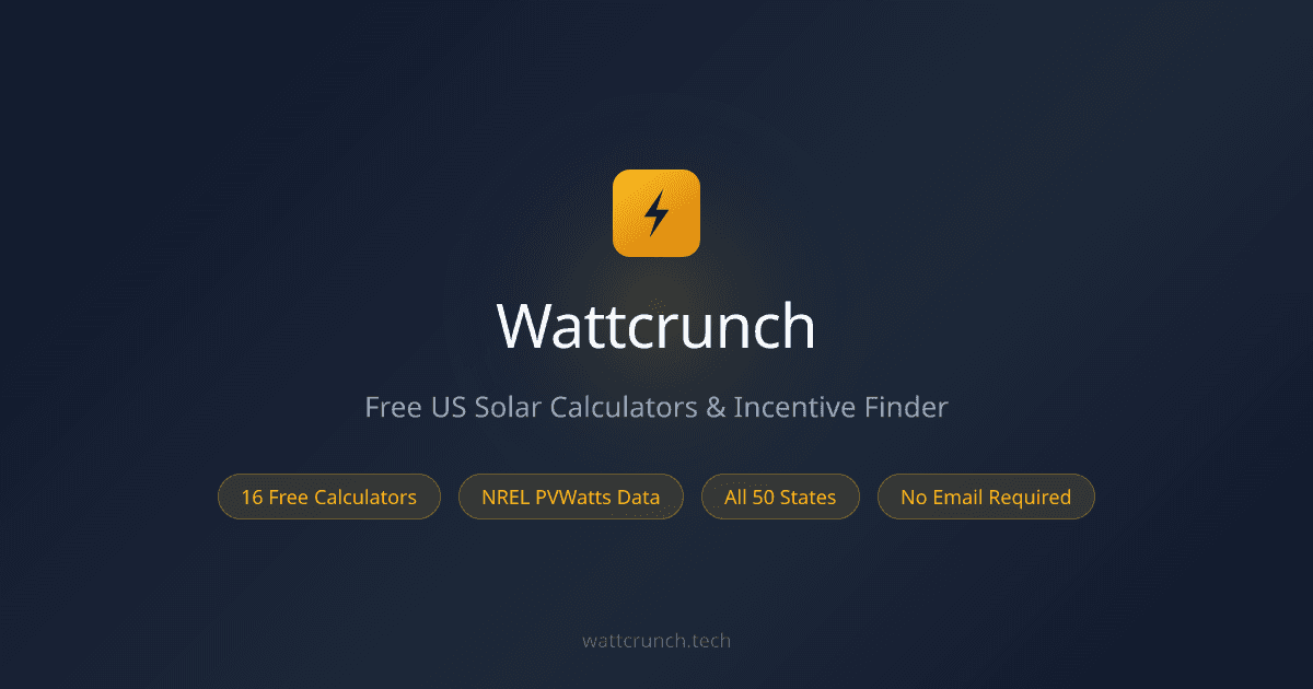 Wattcrunch Solar Calculator product preview for startup listing on Aura++