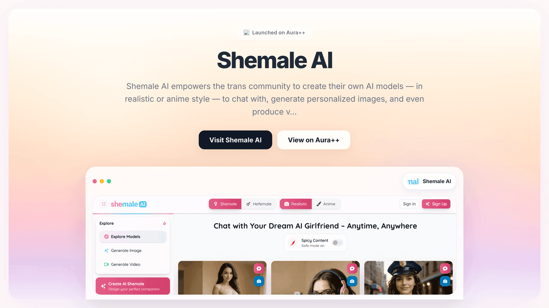  Shemale AI launch story featured image on Aura++