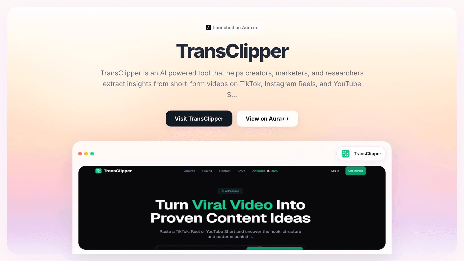 TransClipper launch story featured image on Aura++