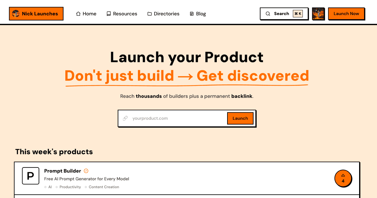 Nick Launches - AI Product Launch Platform - Product Image