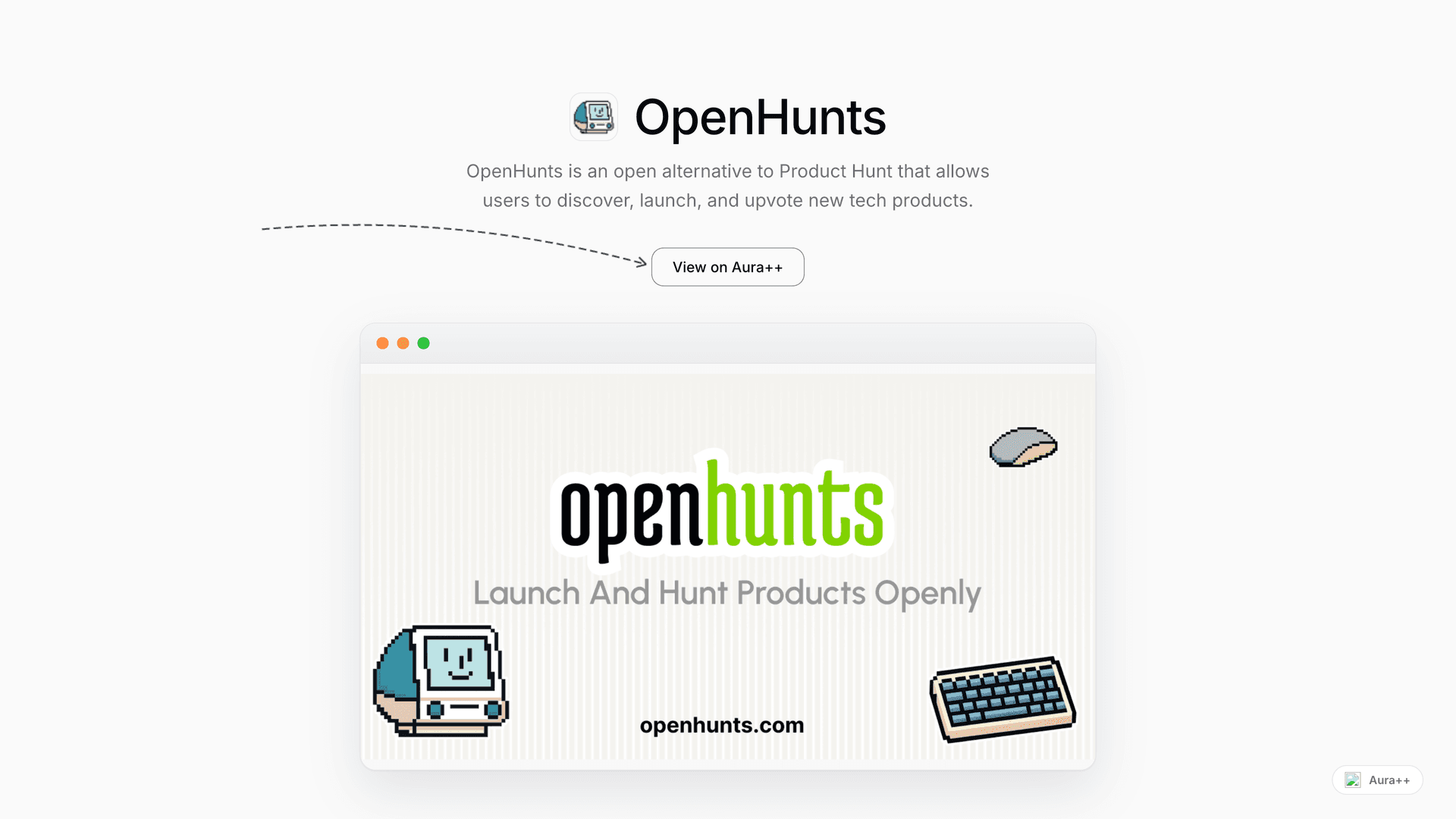 OpenHunts launch featured image on Aura++