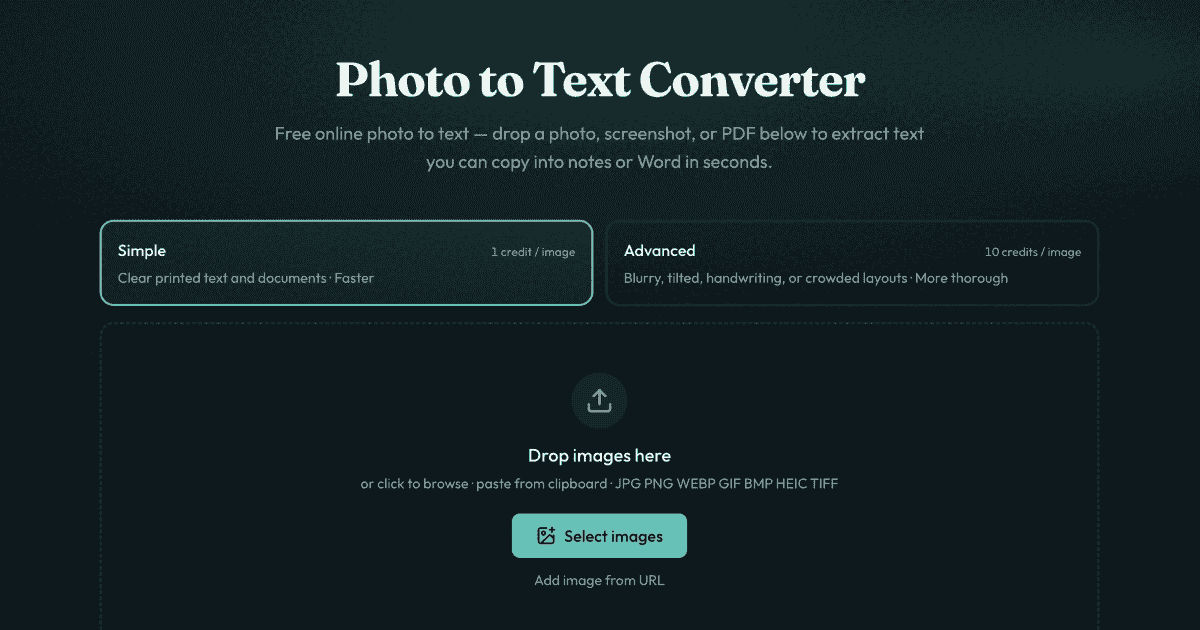 Photo to Text Converter product preview for startup listing on Aura++