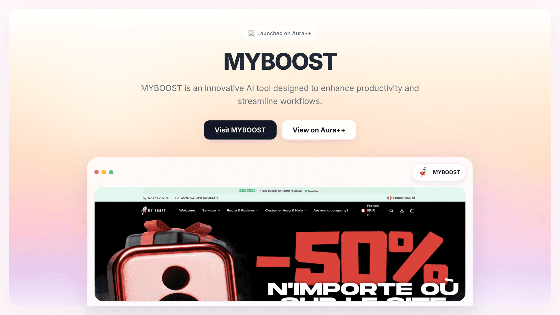 MYBOOST launch story featured image on Aura++