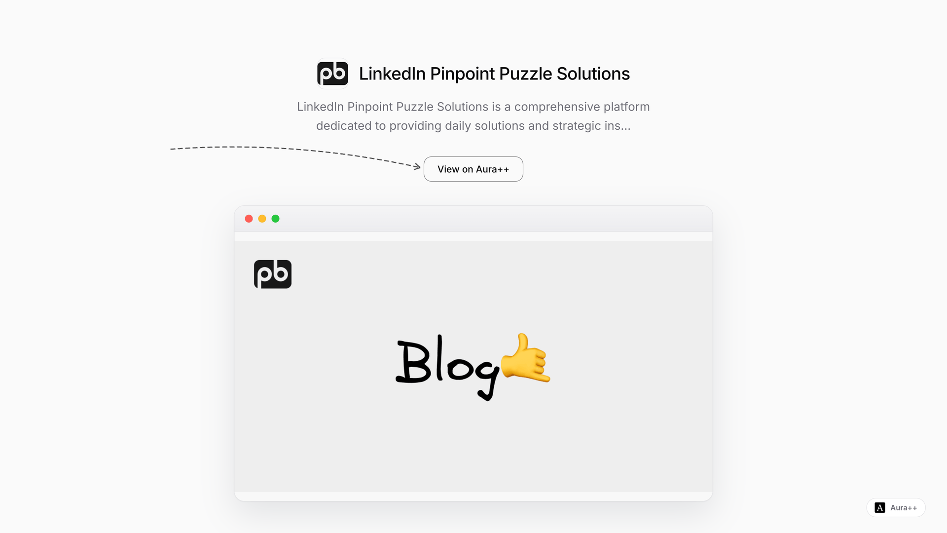 LinkedIn Pinpoint Puzzle Solutions launch story featured image on Aura++