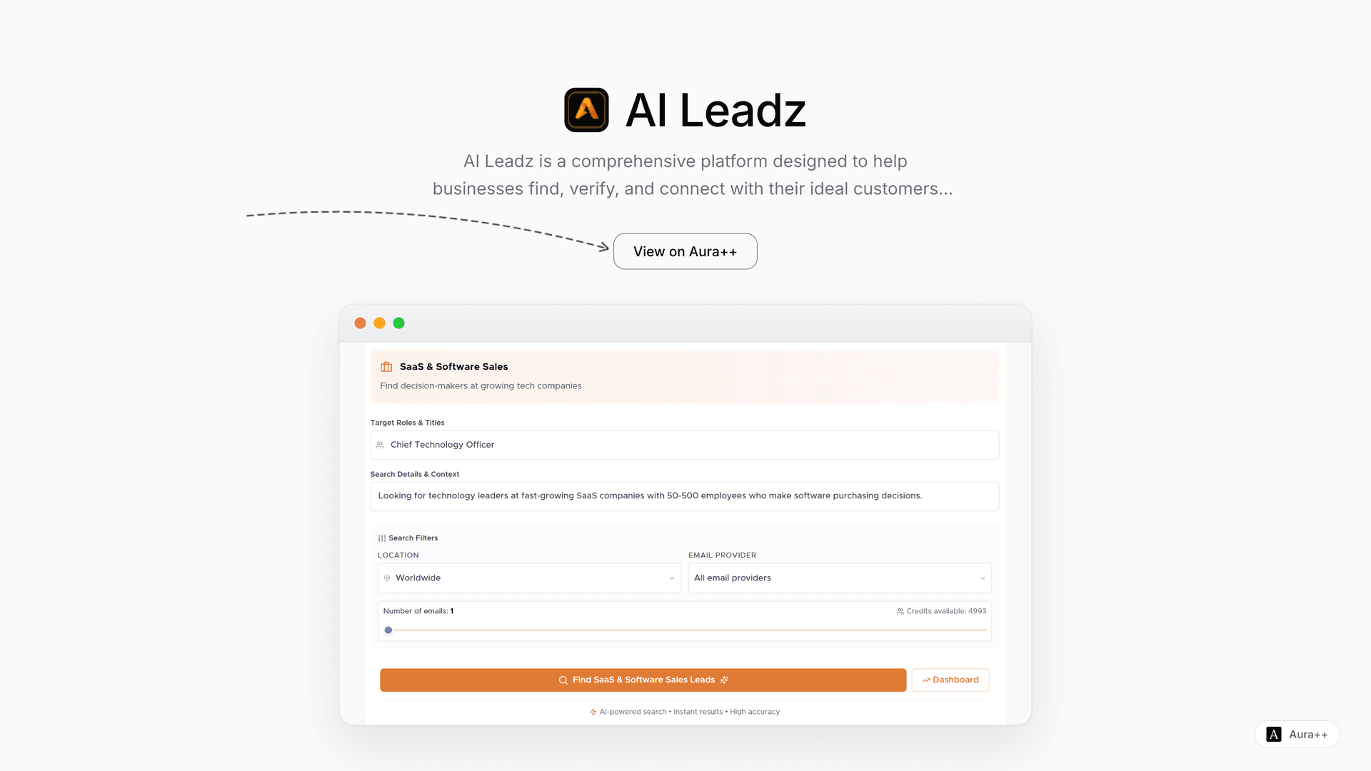 AI Leadz - AI-Driven Lead Generation launch story featured image on Aura++