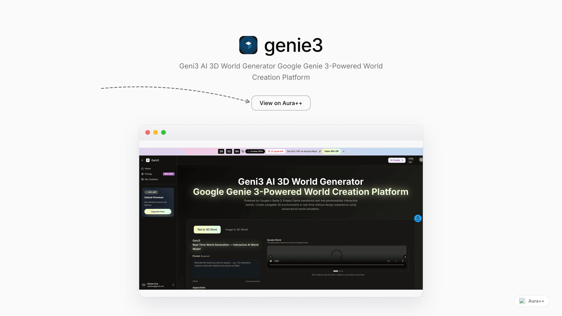 genie3 launch featured image on Aura++