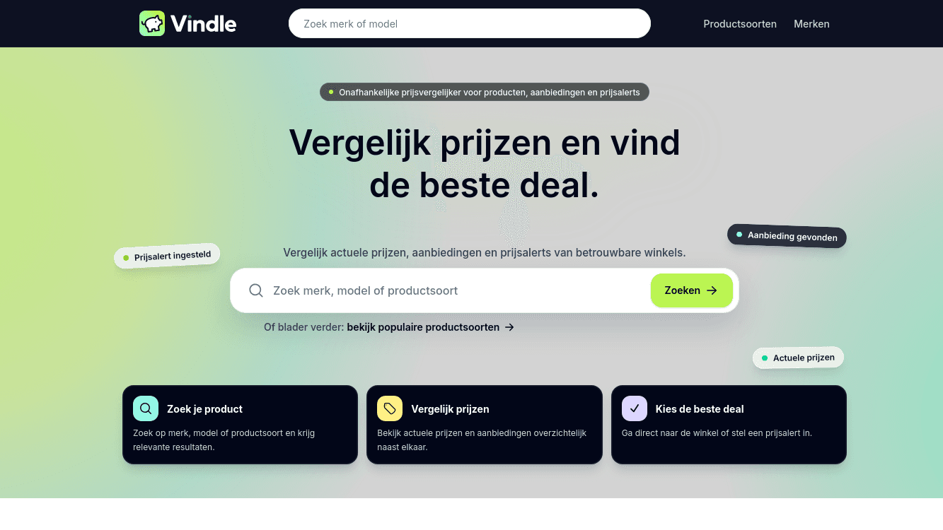 Vindle product preview for startup listing on Aura++
