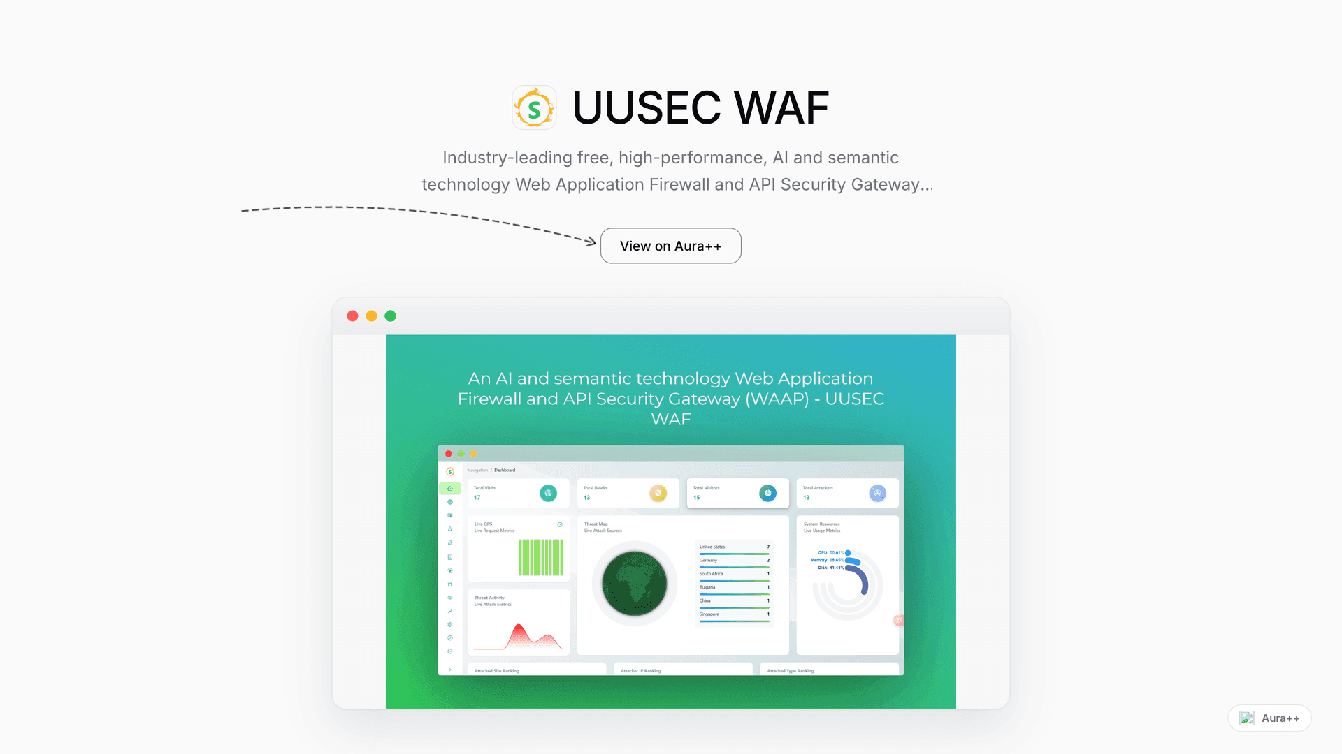 UUSEC WAF launch story featured image on Aura++