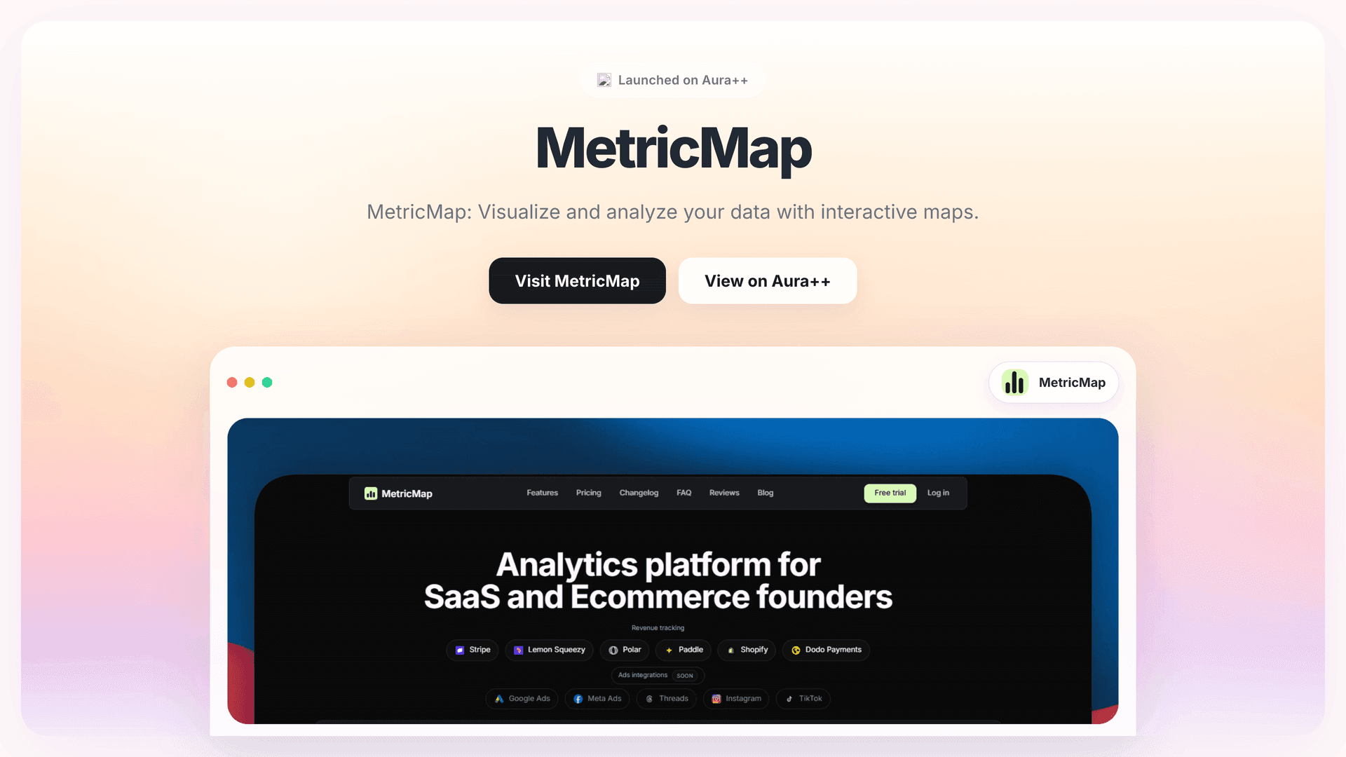 MetricMap launch featured image on Aura++