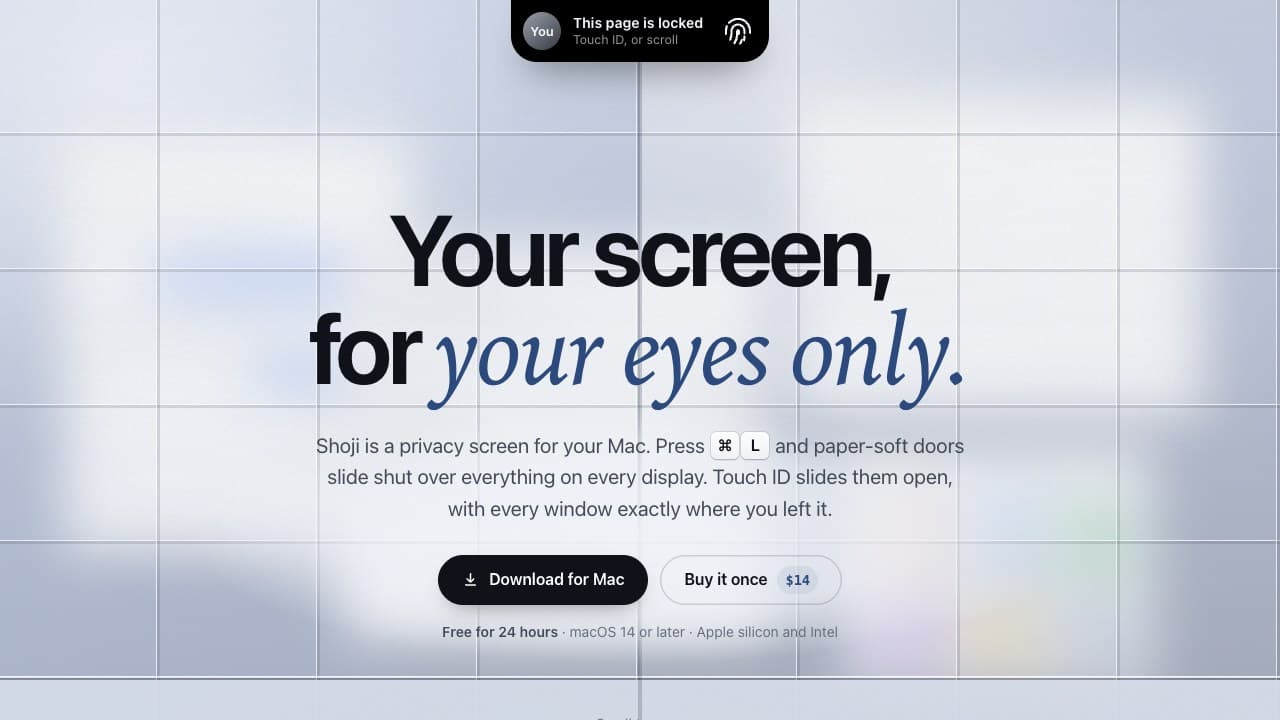 Shoji product preview for startup listing on Aura++