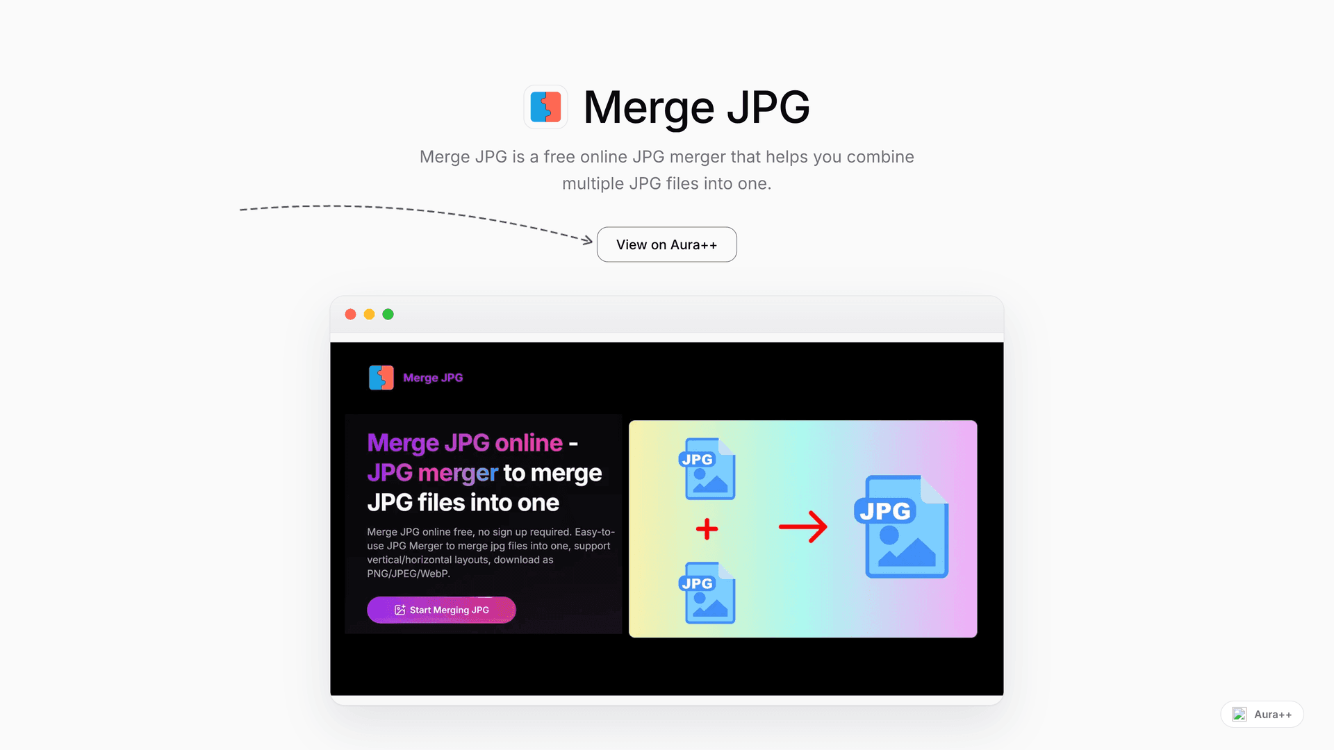 Merge JPG launch story featured image on Aura++