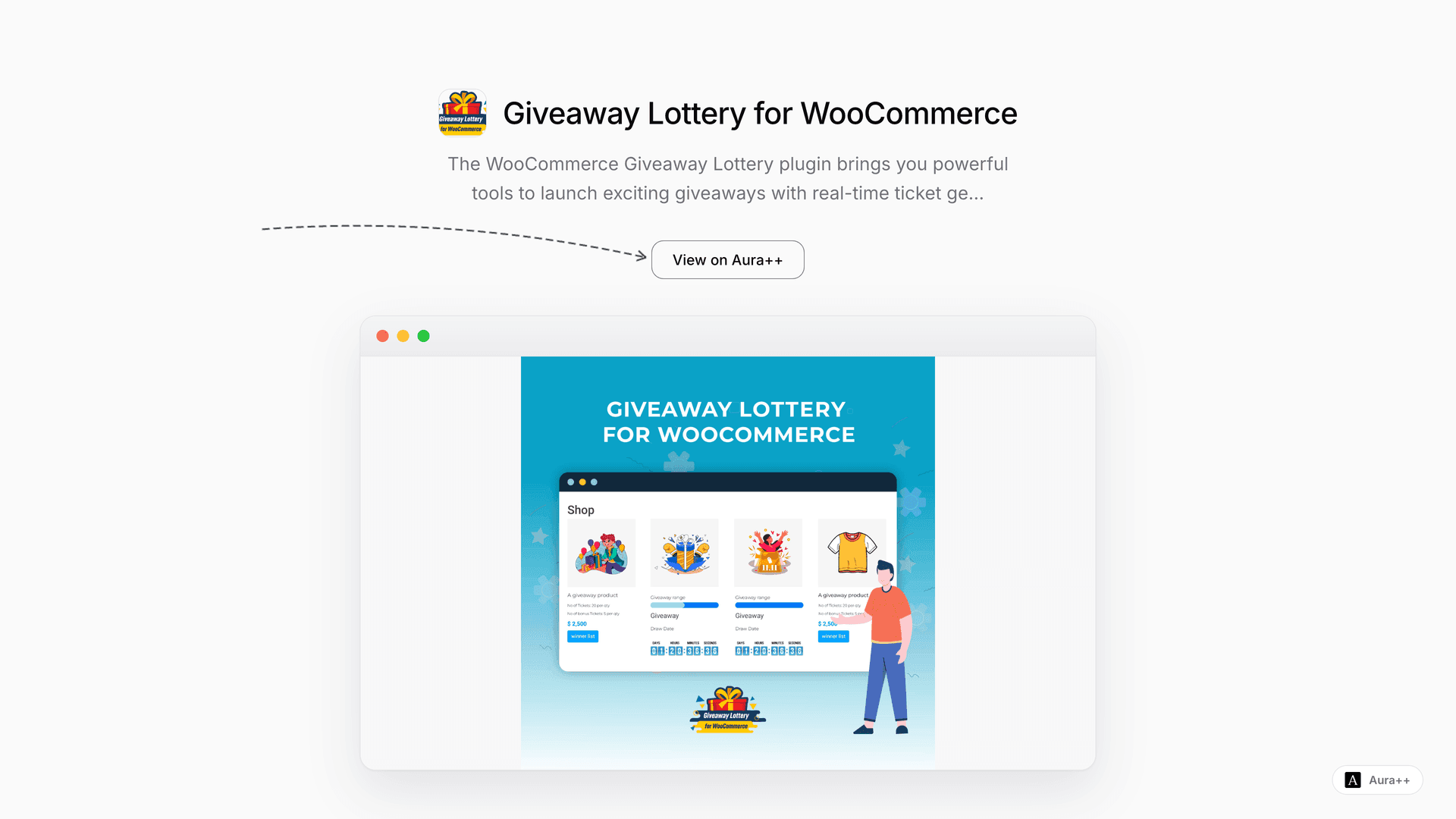  Giveaway Lottery for WooCommerce  launch story featured image on Aura++