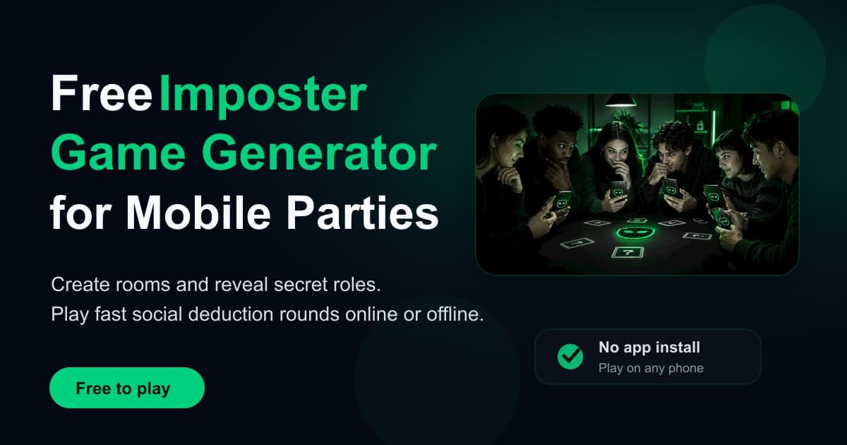 Imposter Game Generator product preview for startup listing on Aura++