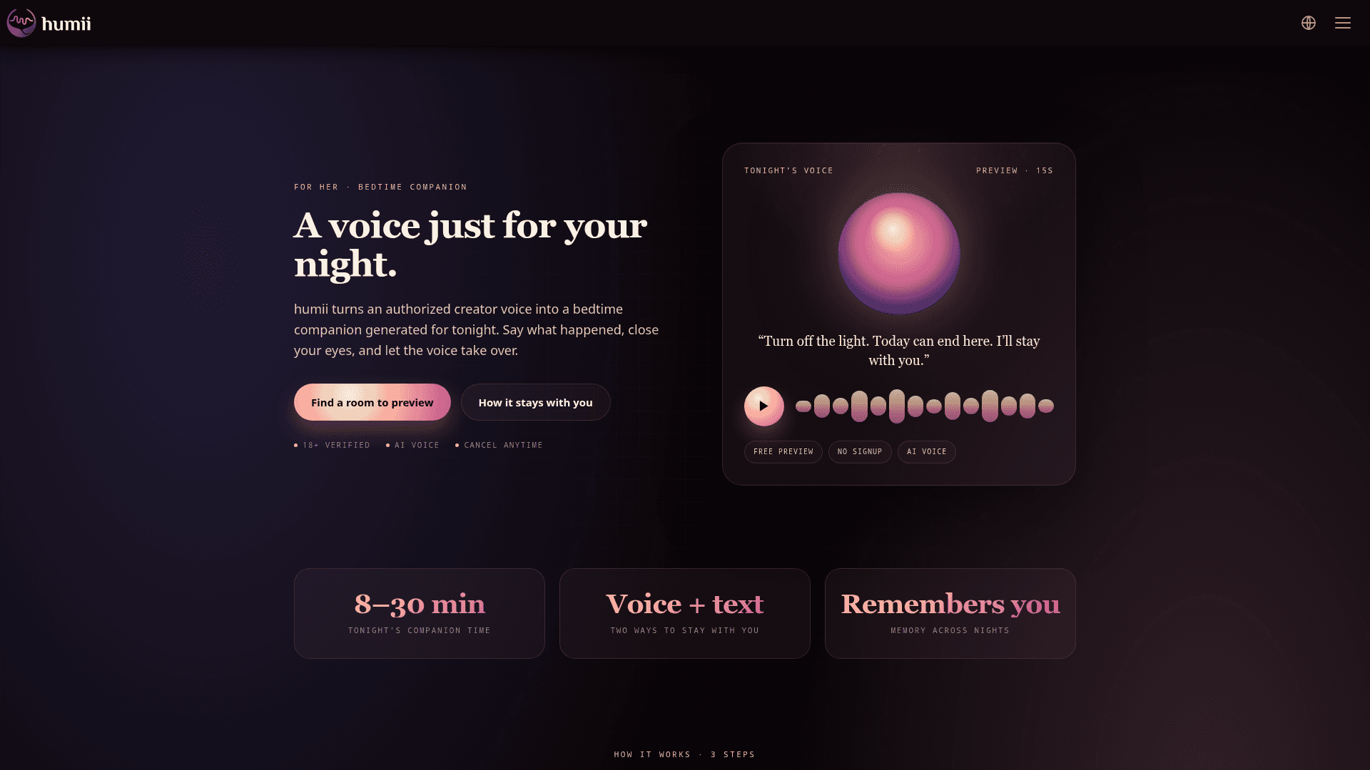 humii Bedtime AI Companion