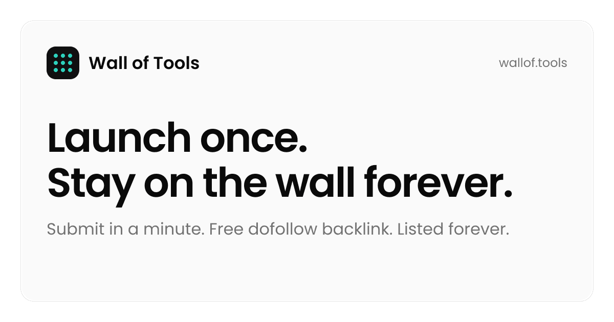 Wall of Tools product preview for startup listing on Aura++