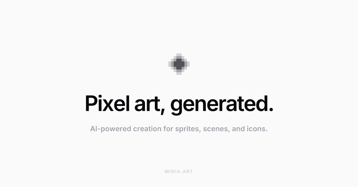 Minia Pixel Art Generator product preview for startup listing on Aura++