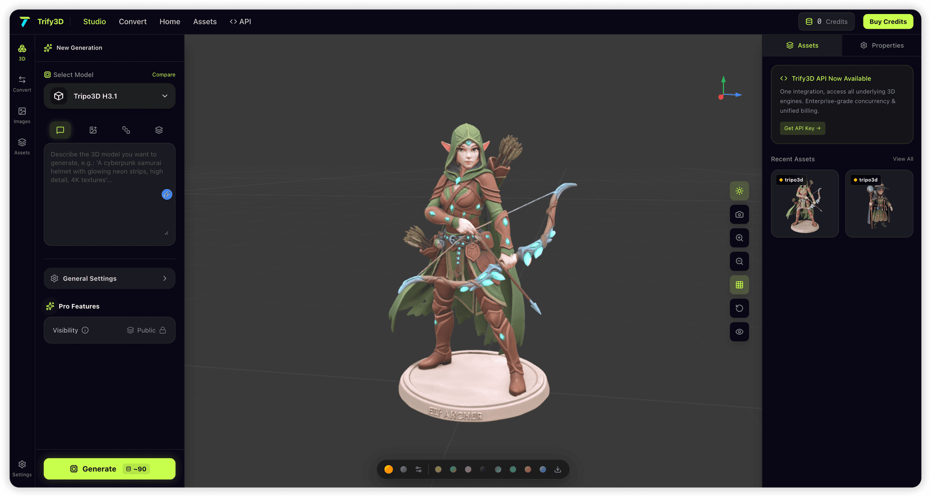 Trify3D AI Multi-Model 3D Generator product preview for startup listing on Aura++