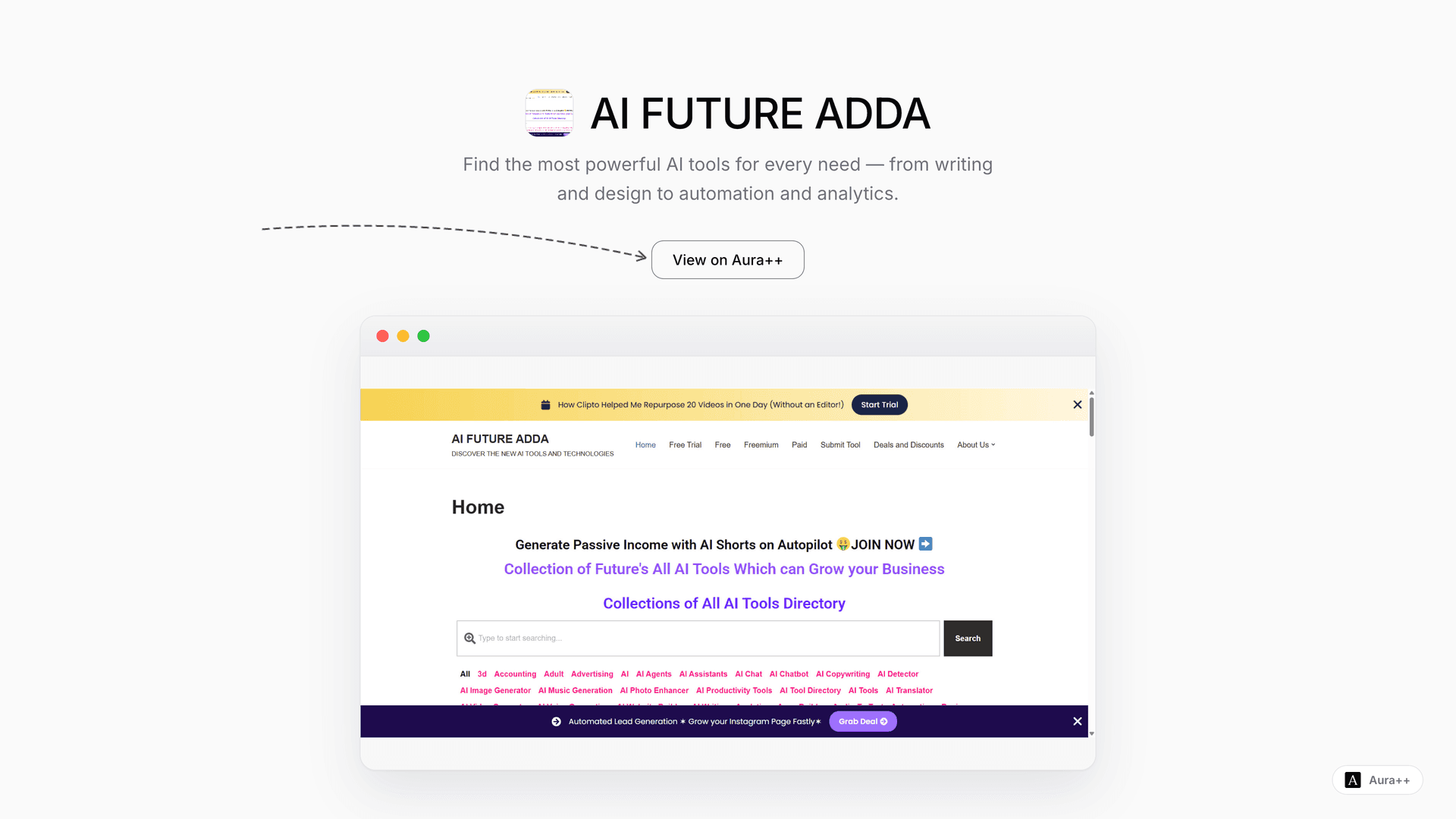 Discover AI Tools for Every Need with AI FUTURE ADDA