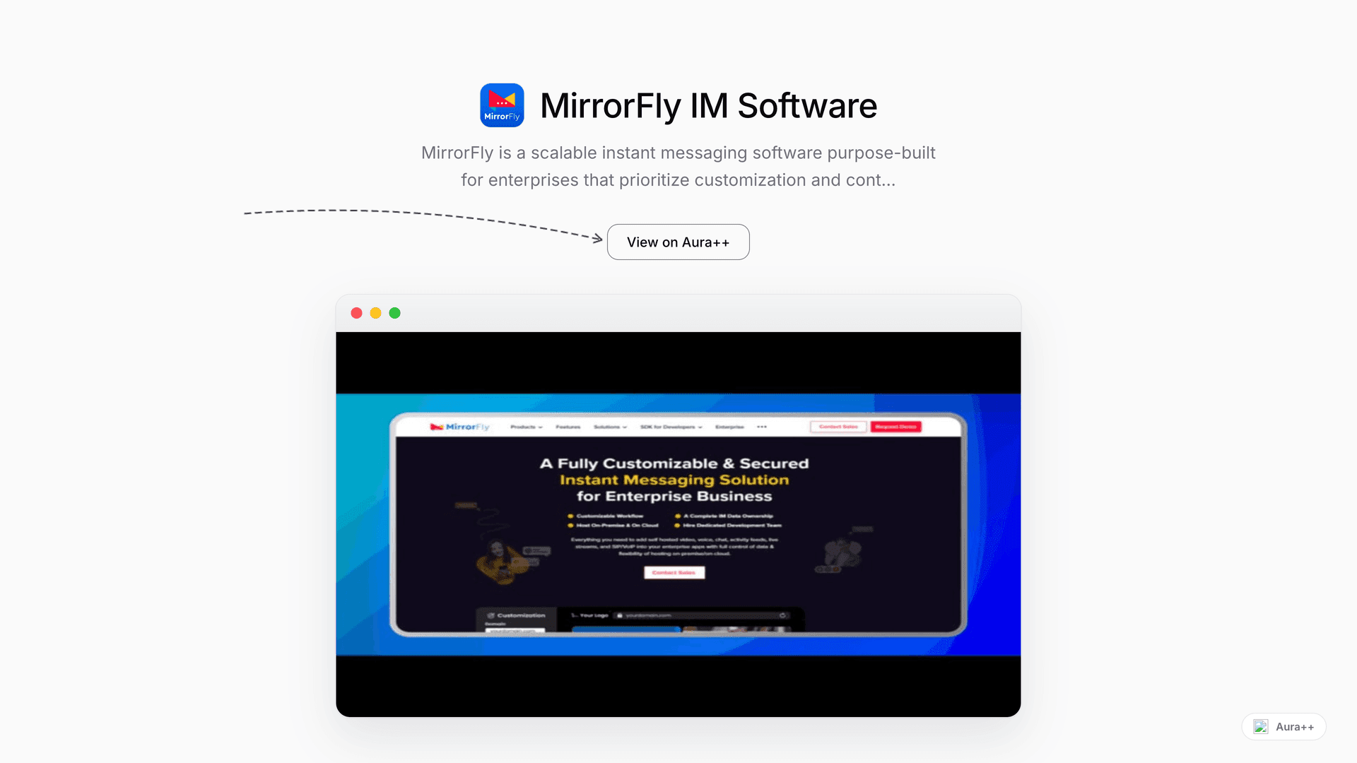 MirrorFly IM Software launch story featured image on Aura++