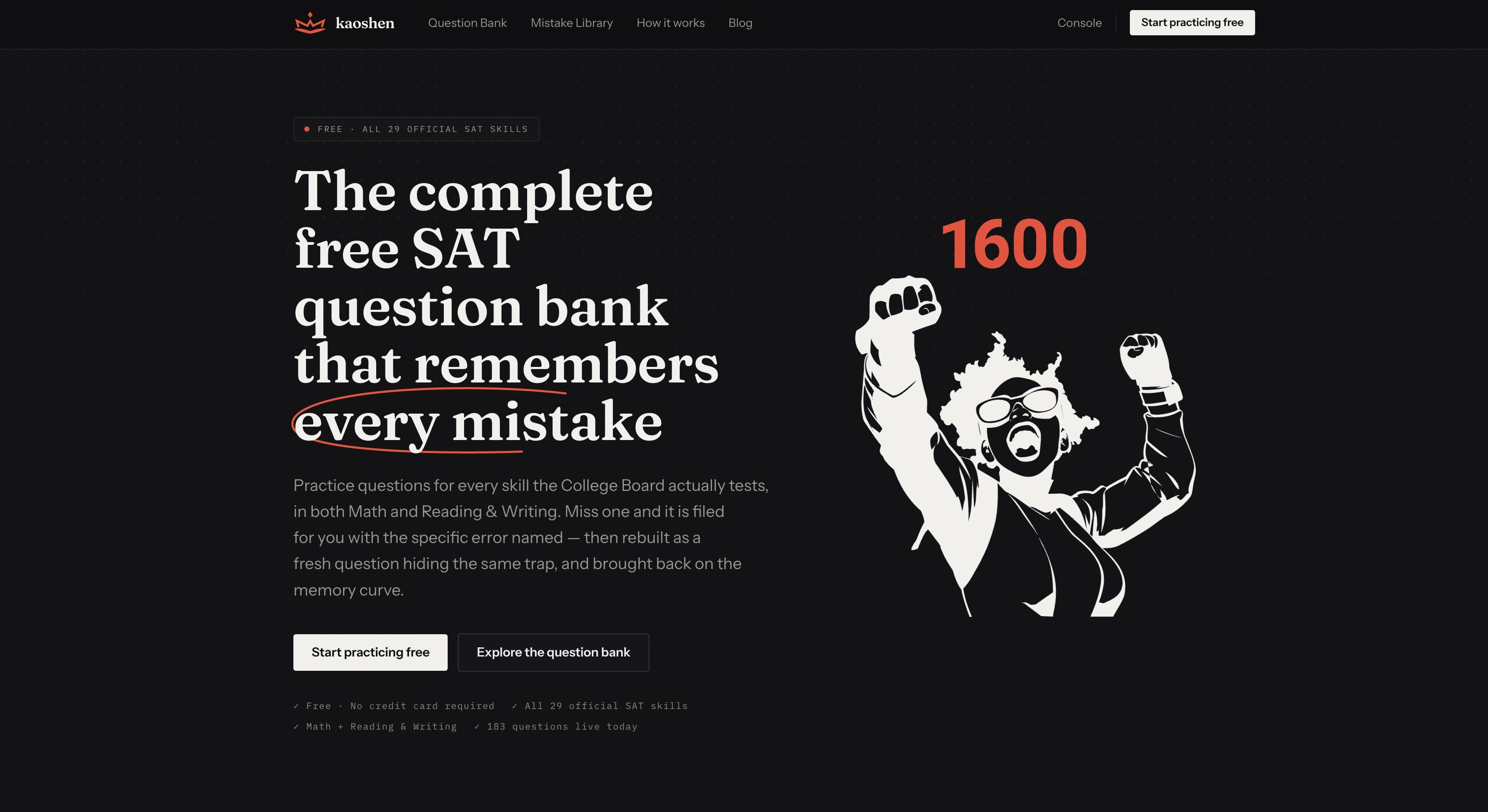 Free SAT Question Bank with Error Tracking