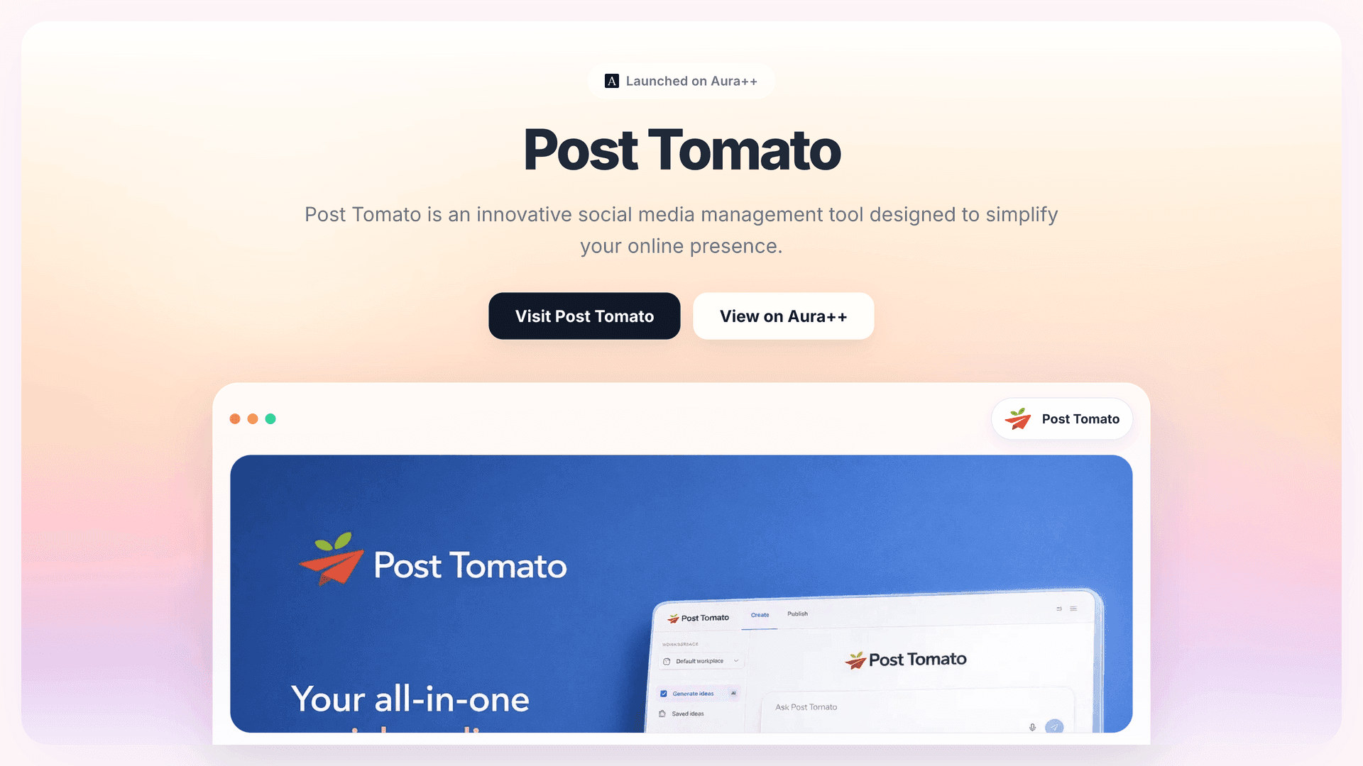 Post Tomato launch story featured image on Aura++