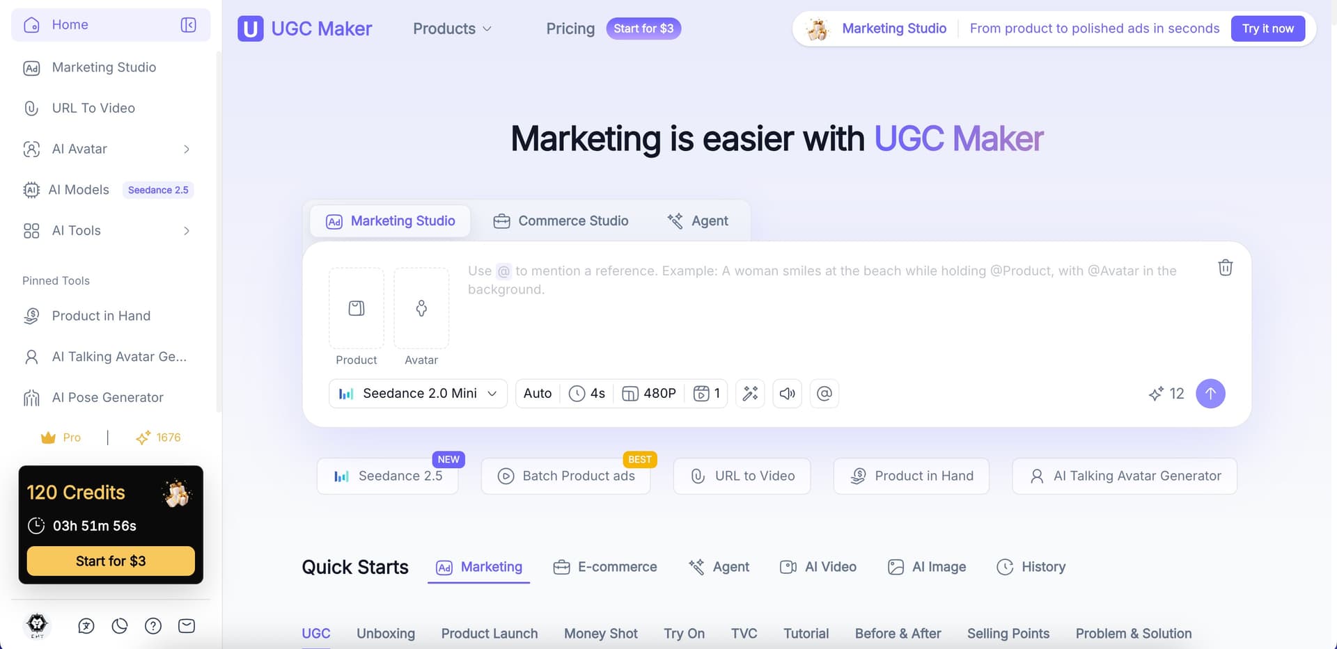 UGC Maker product preview for startup listing on Aura++