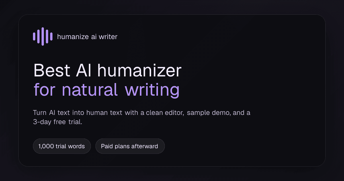Humanize AI Writer product preview for startup listing on Aura++
