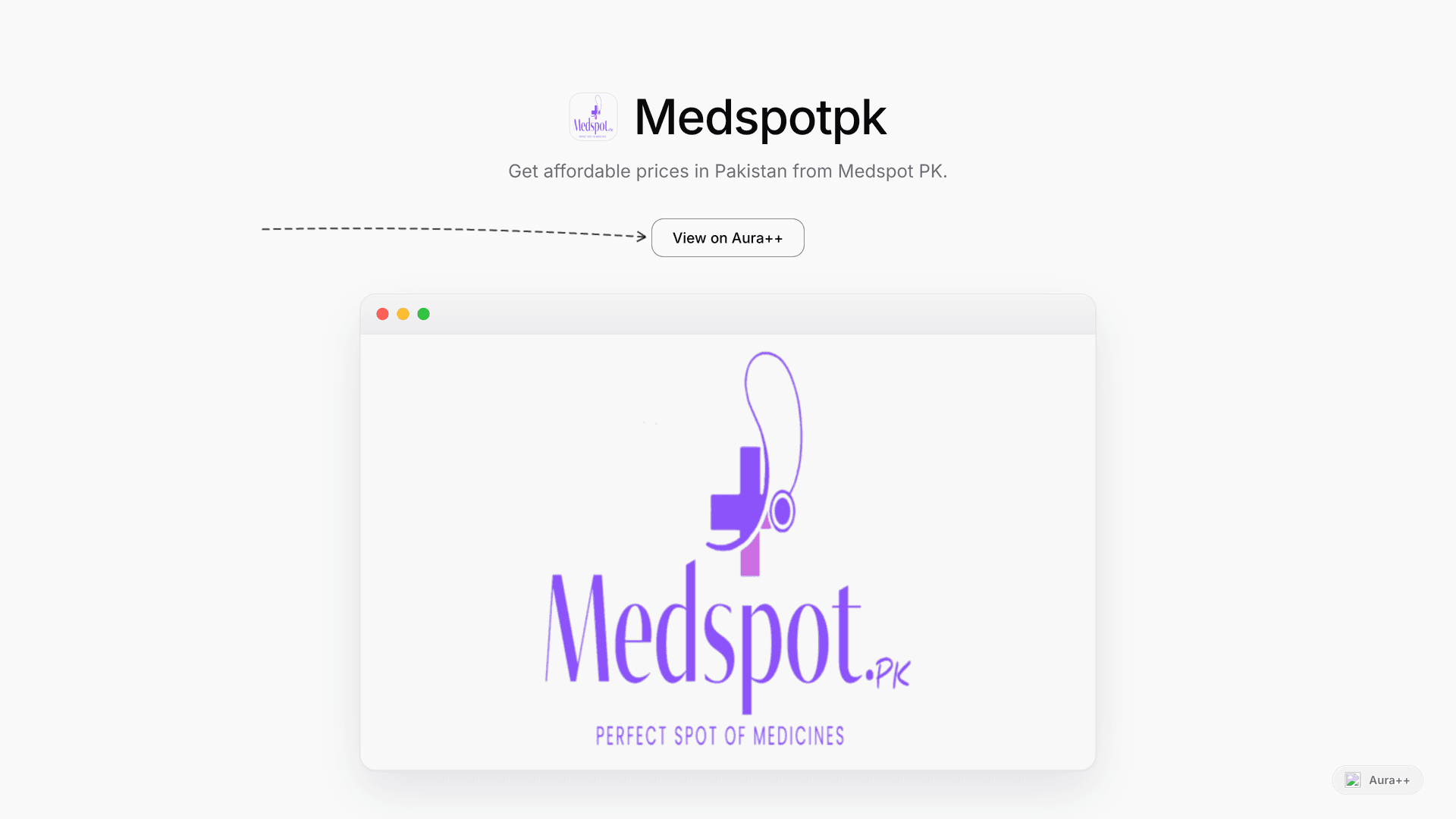 Medspotpk launch featured image on Aura++