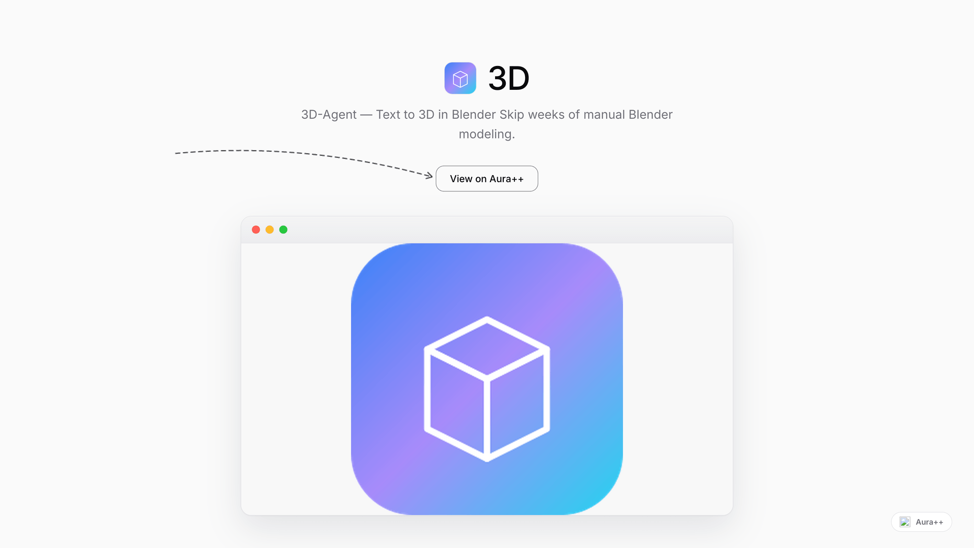 3D-Agent launch featured image on Aura++