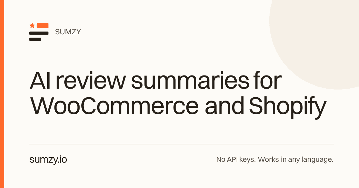 Sumzy AI Review Summaries product preview for startup listing on Aura++