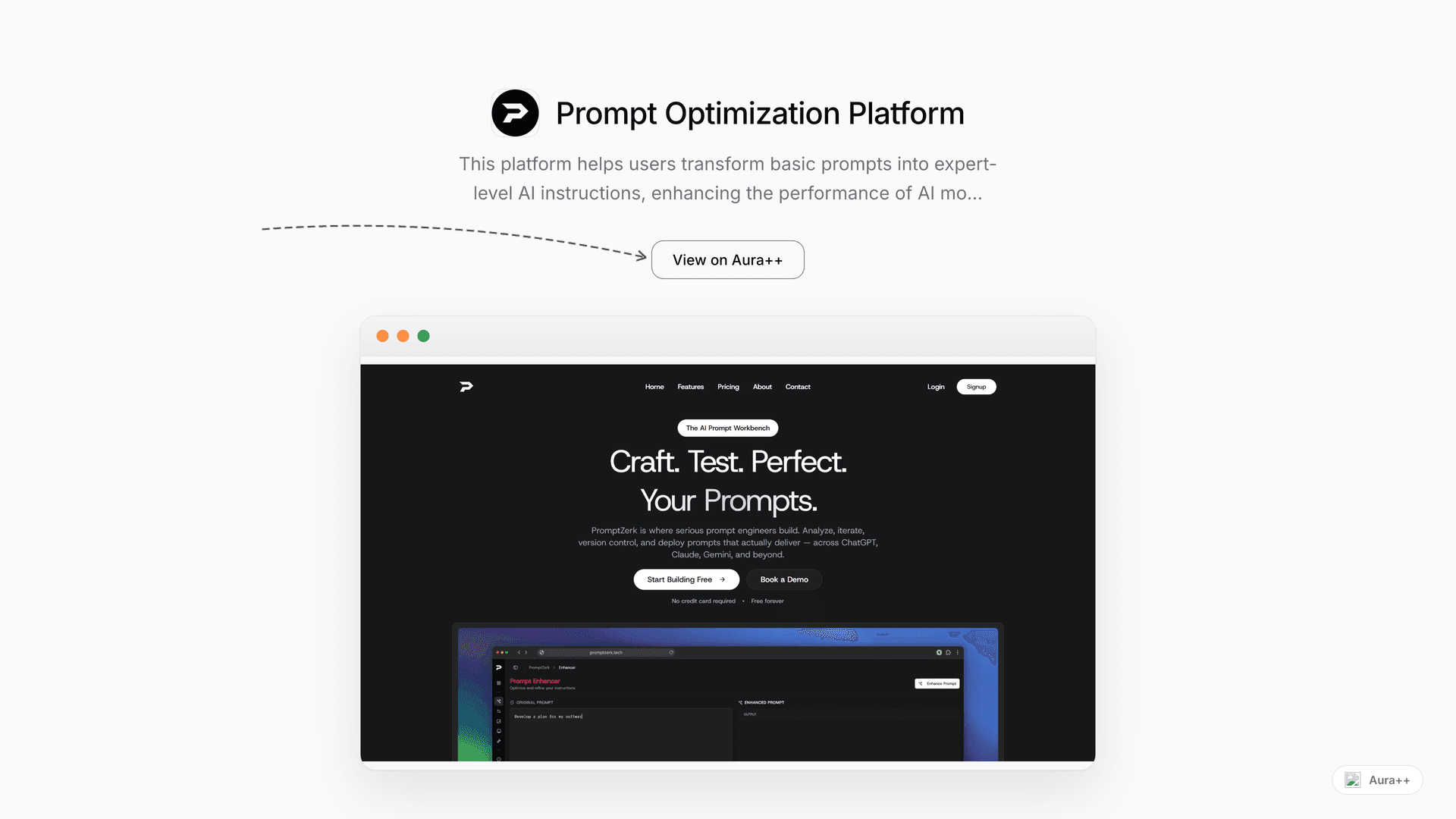 Prompt Optimization Platform launch story featured image on Aura++