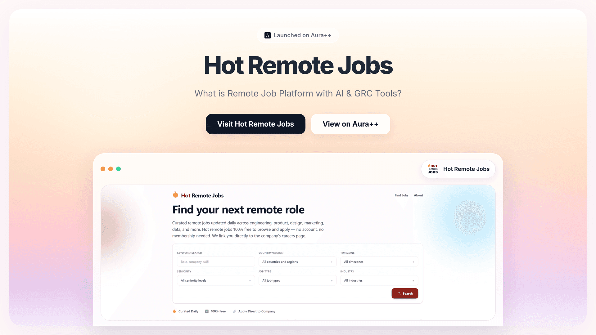 Hot Remote Jobs launch story featured image on Aura++