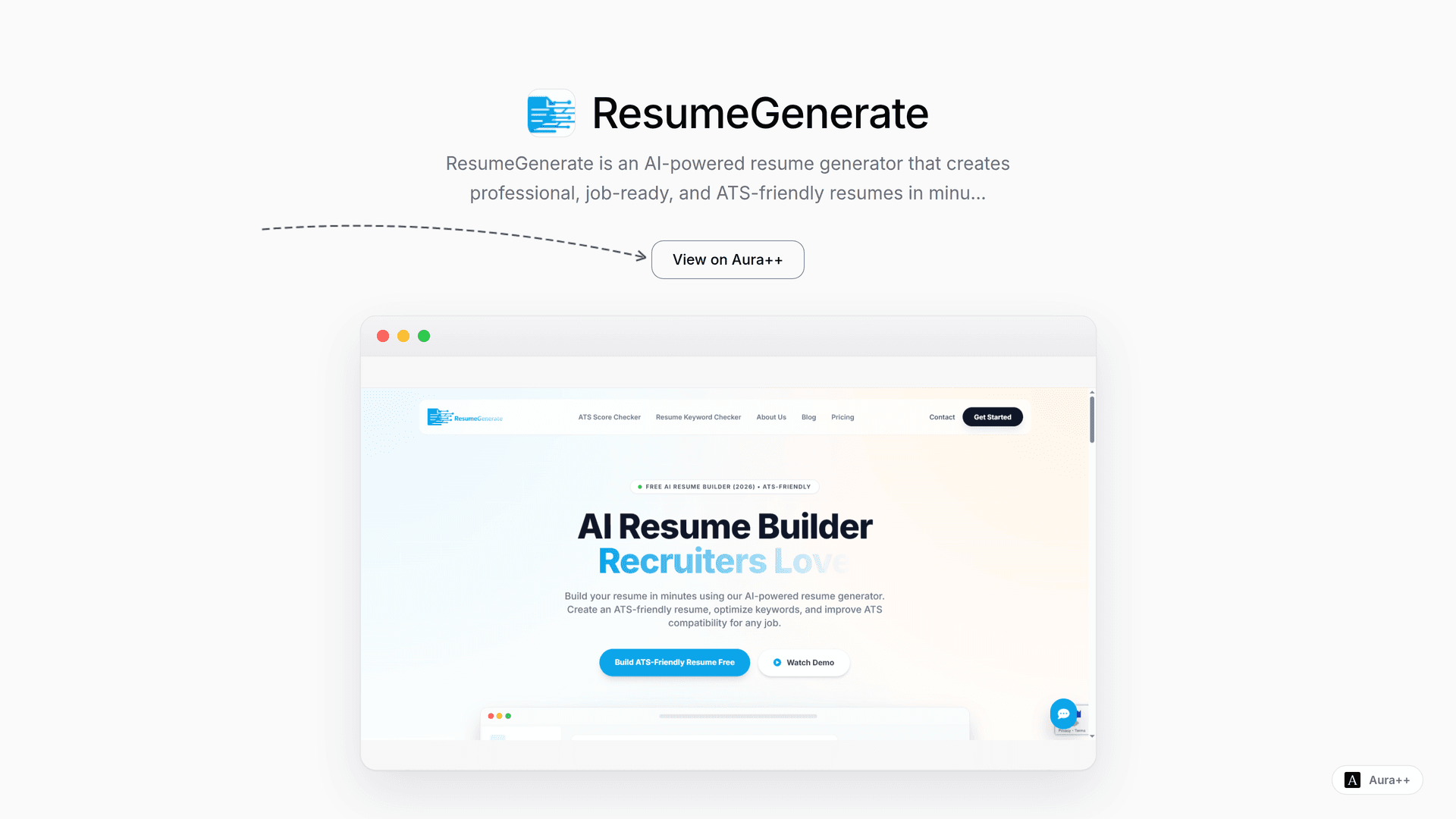 ResumeGenerate launch story featured image on Aura++